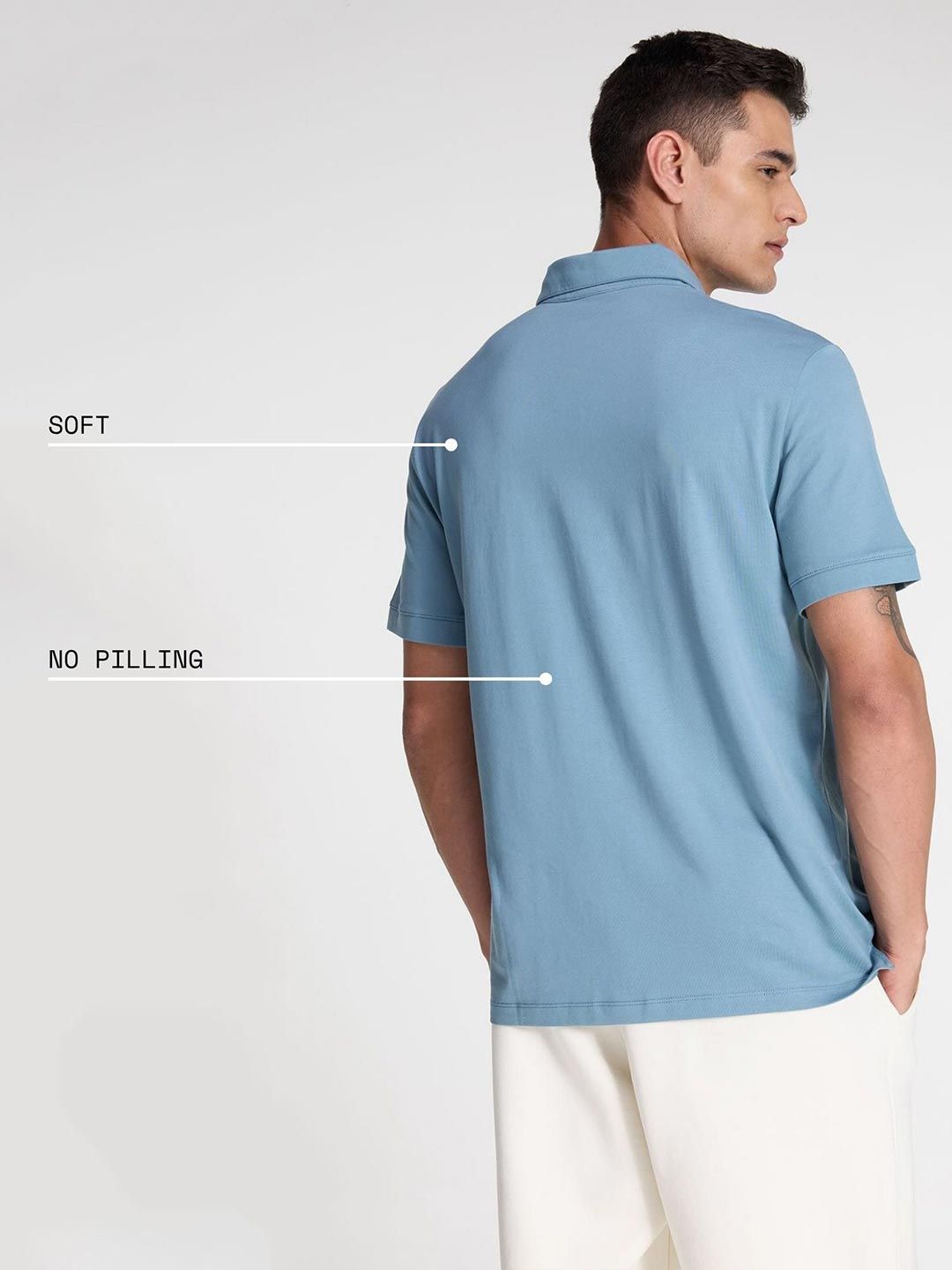 Polo Collar Pure Cotton T-shirt