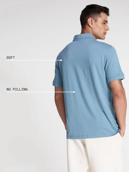 Polo Collar Pure Cotton T-shirt