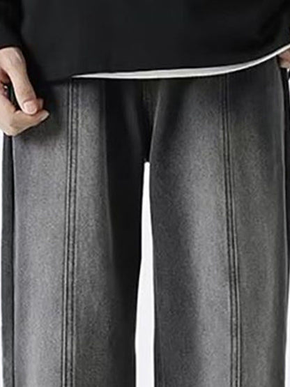 Men Cotton Straight Fit Light Fade Casual Jeans
