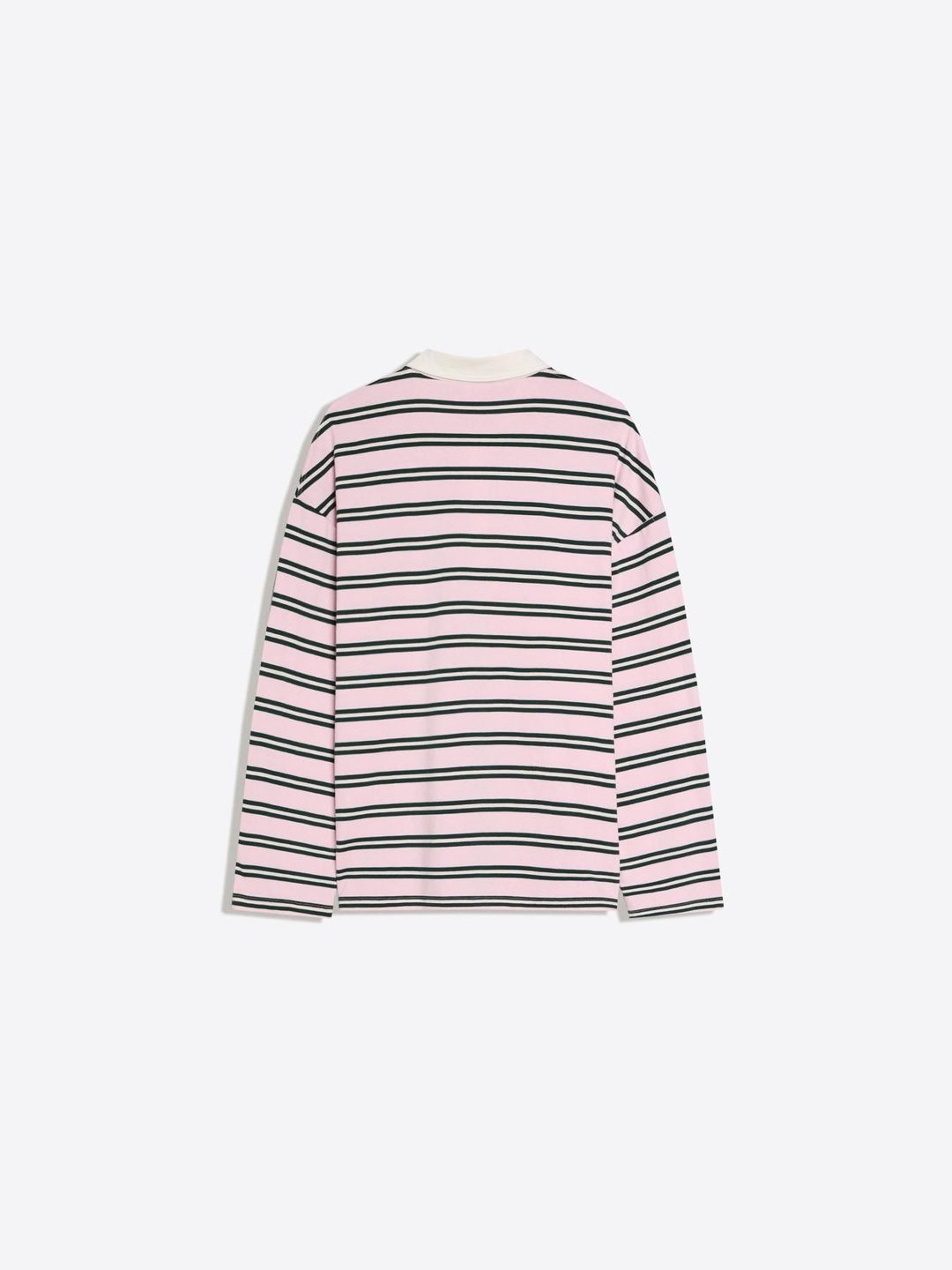 Printed long-sleeve polo collar T-shirt