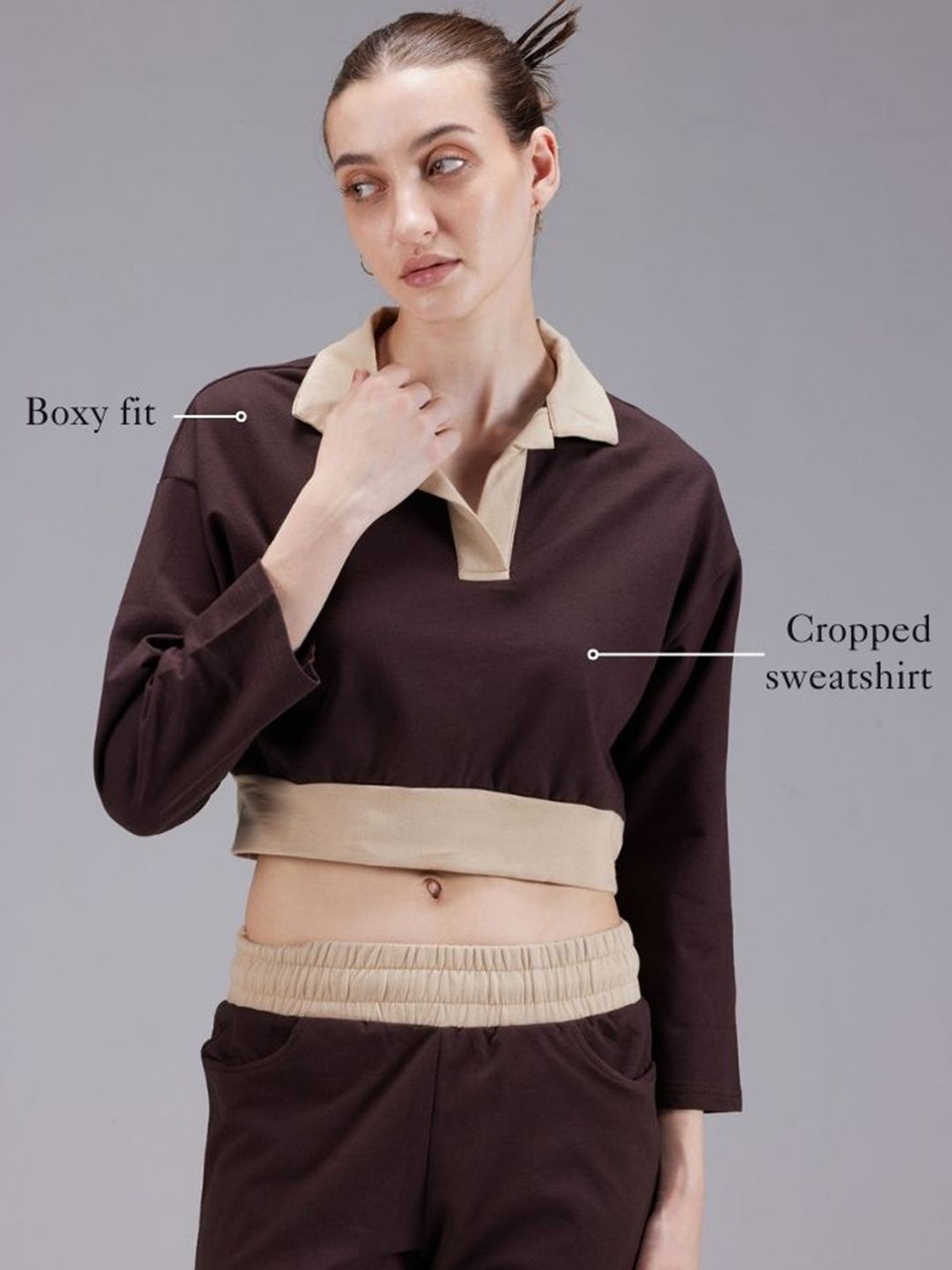 Blue Boxy Polo Sweatshirt