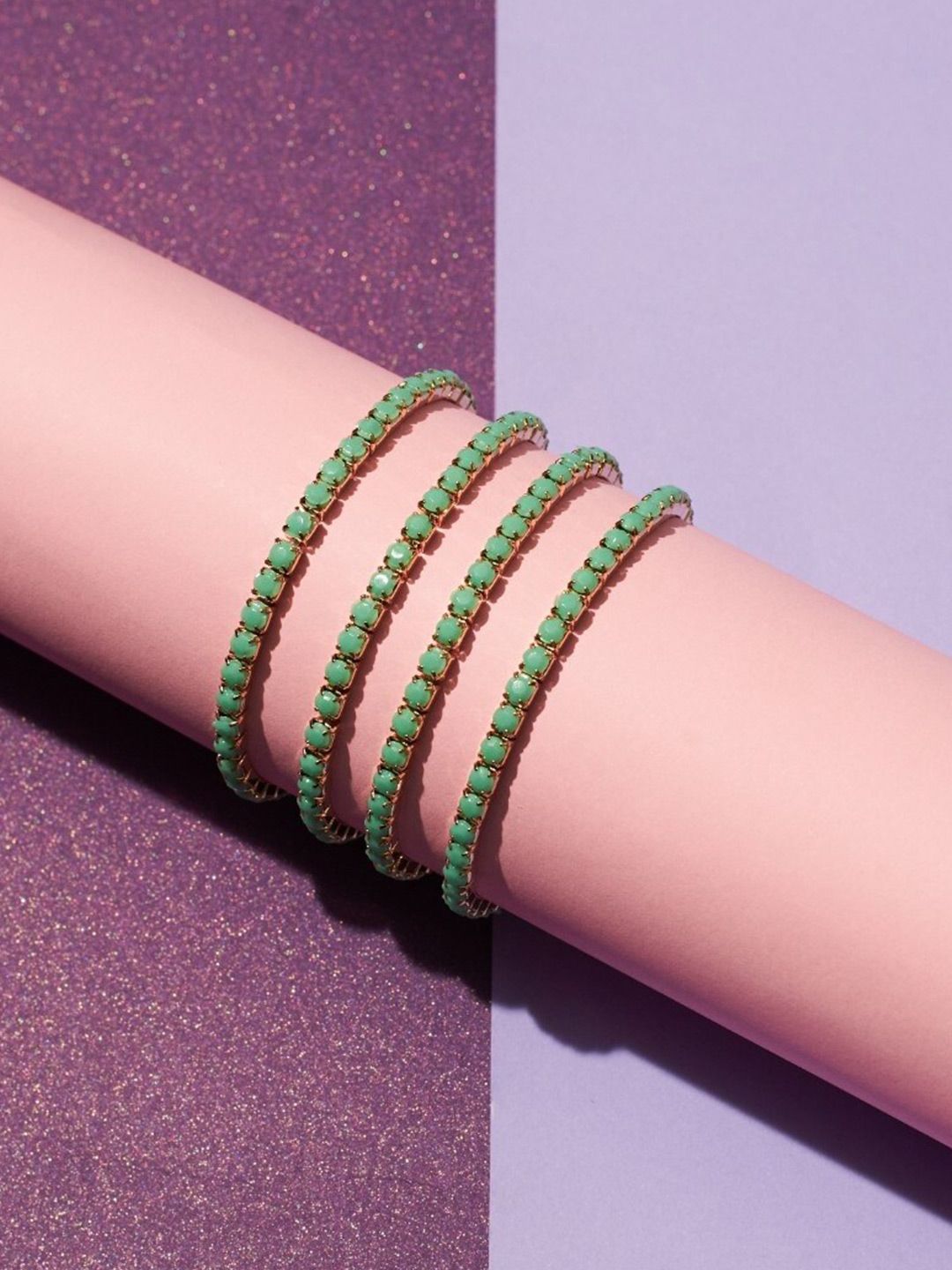 SALTY Set Of 4 Gold-Plated Bangle-Style Bracelets