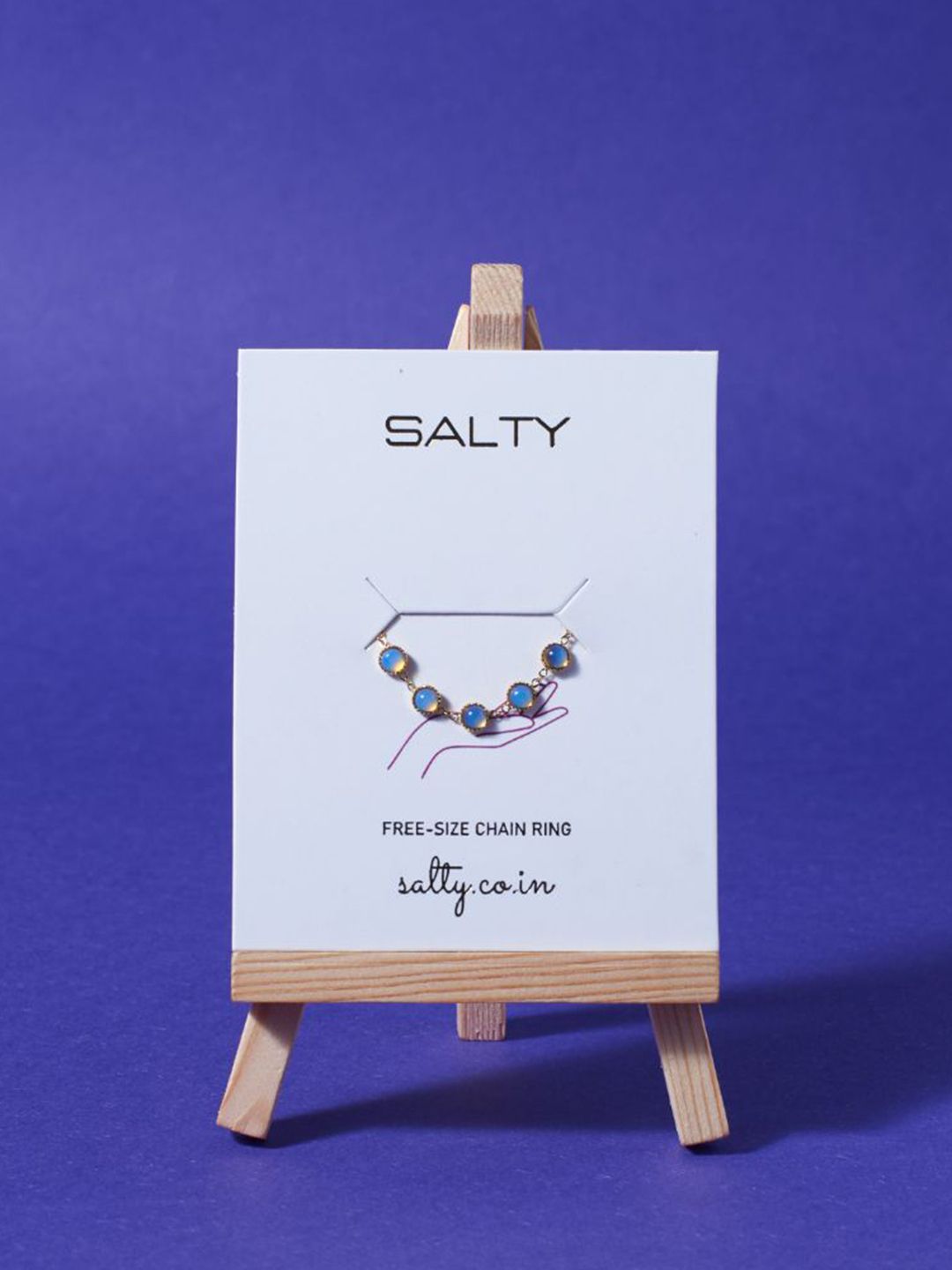 SALTY Pack of 2 Women Opalescent Chain Ring