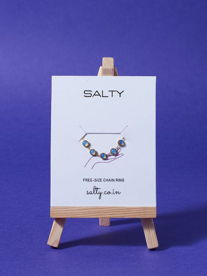 SALTY Pack of 2 Women Opalescent Chain Ring