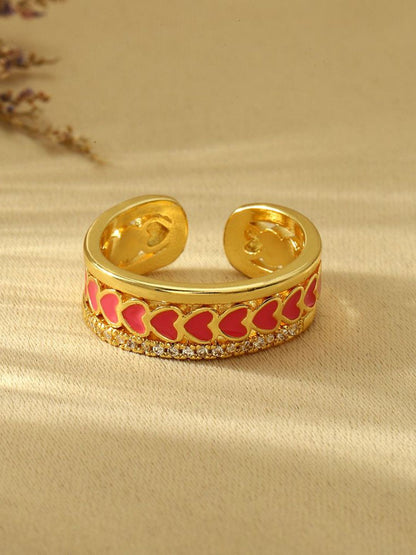 SALTY Stone-Studded Adjustable Finger Ring
