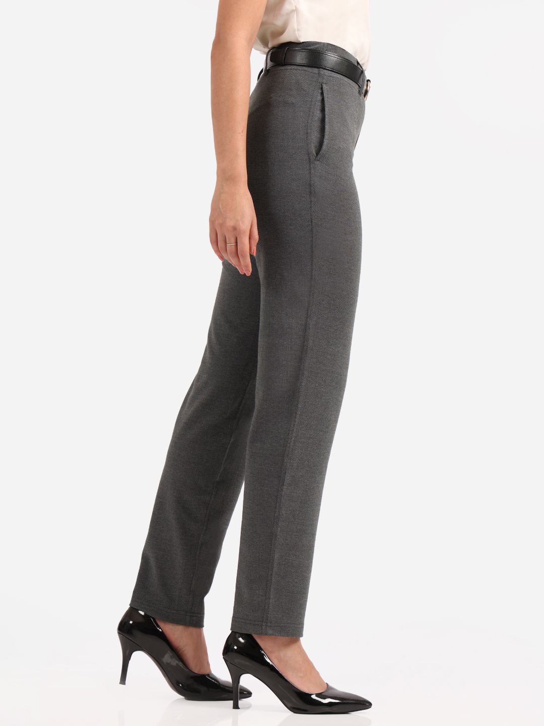 Women Straight Fit High-Rise Trousers