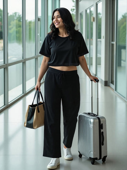 Women Move All Day Plus Size Relaxed-Fit Pure Cotton Trackpants