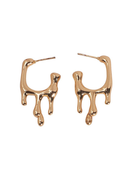 SALTY Classic Design Stainless Steel Contemporary Half Hoop Earrings