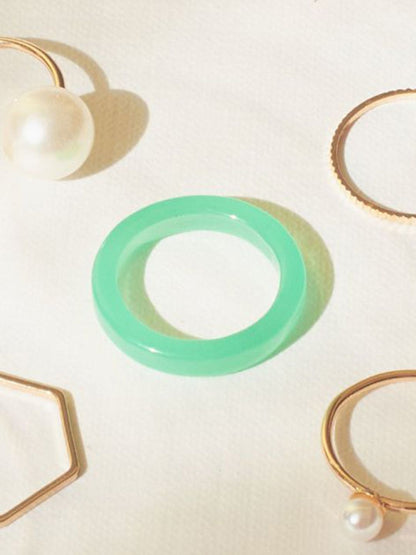 SALTY Set Of 5 Modern Maven Stylish Adjustable Finger Ring