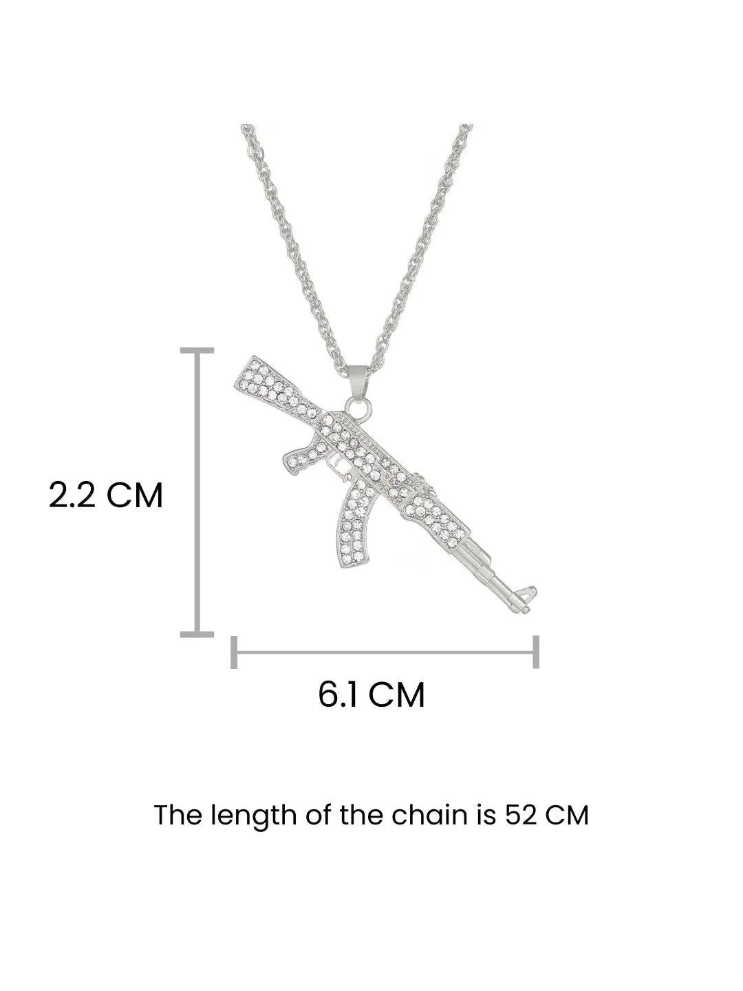 SALTY Pack of 2 Men Ak 47 Silver Chain