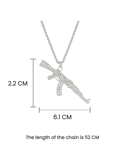 SALTY Pack of 2 Men Ak 47 Silver Chain