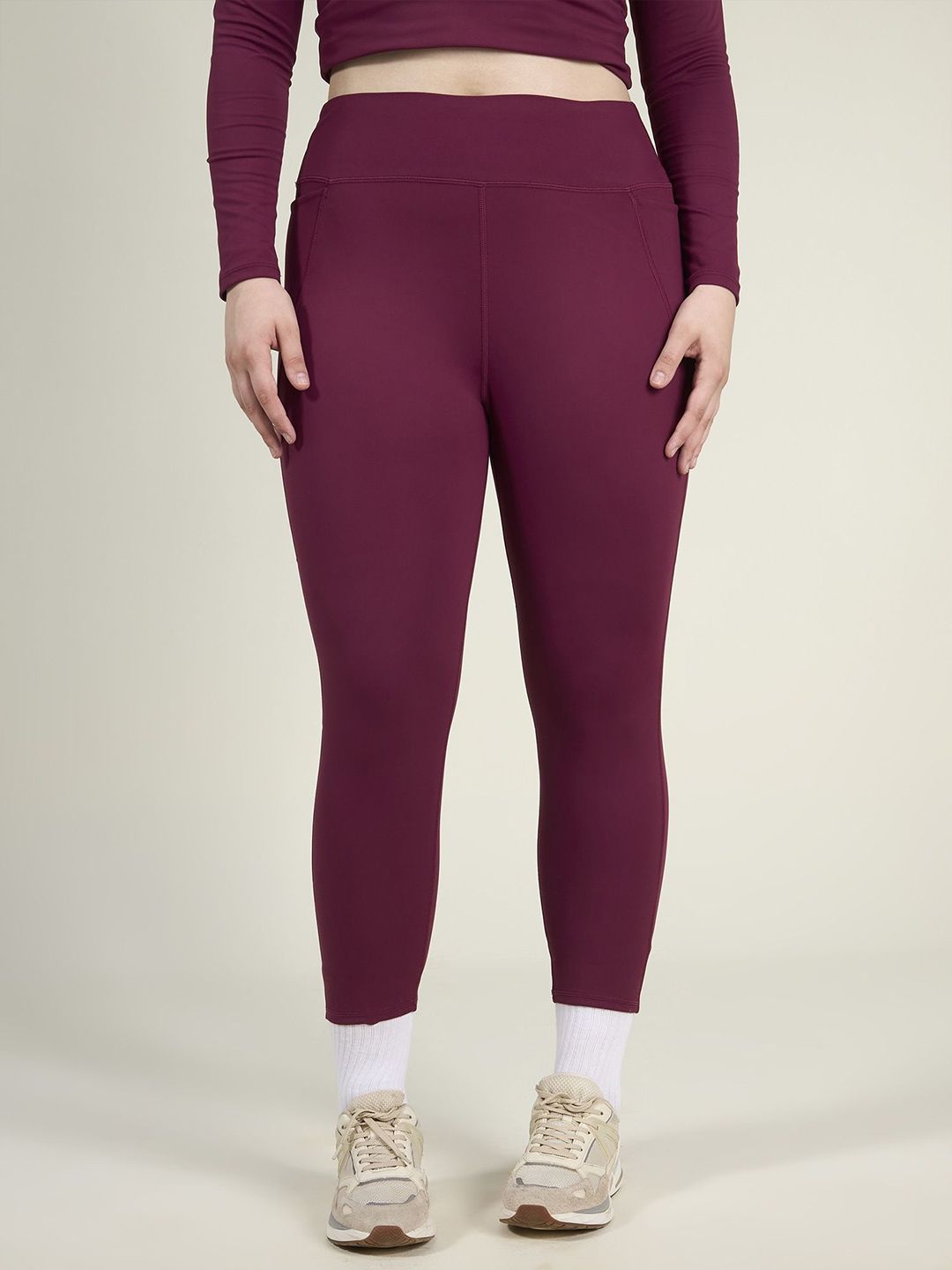 Burgundy Sculpt Core Leggings Tights