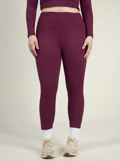 Burgundy Sculpt Core Leggings Tights