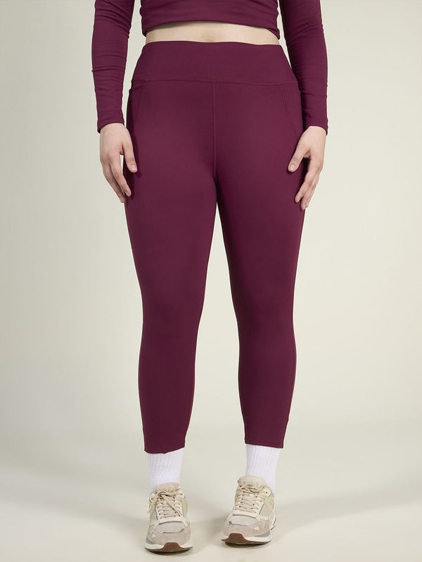 Burgundy Sculpt Core Leggings Tights