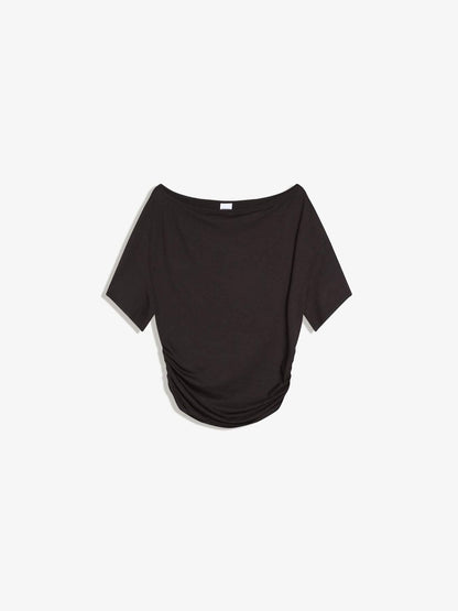 Asymmetric print short sleeve T-shirt