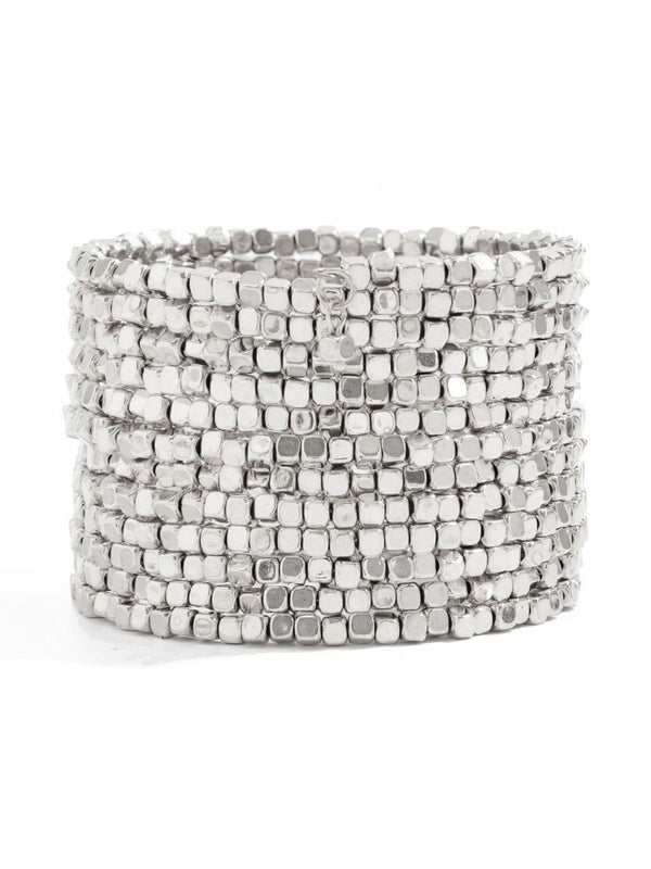 Women Silver-Plated Wraparound Bracelet