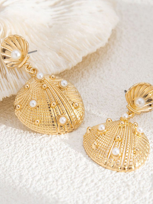 Gold Plated Artificial Stones Studded Contemporary Drop Earrings