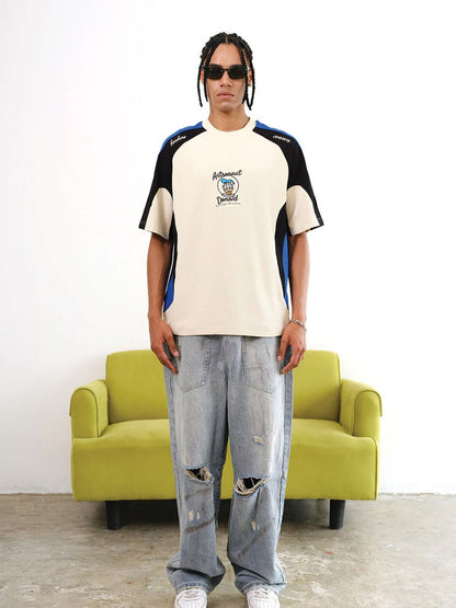 Men Donald Duck Graphic Printed Round Neck Cotton Oversized T-shirt