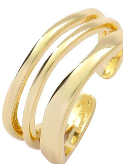 SALTY Women & Girls Stylish Adjustable Multi-Spiral Golden Finger Ring