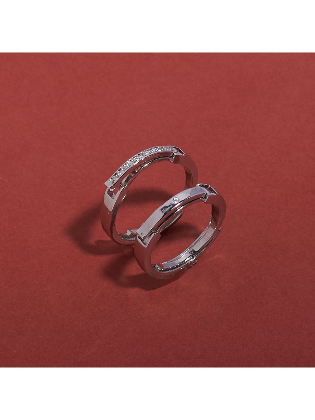 SALTY ILY Set Of 2 Coded Couple Stylish Adjustable Finger Ring