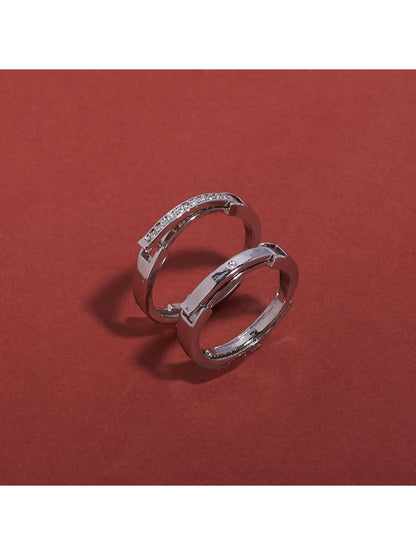 SALTY ILY Set Of 2 Coded Couple Stylish Adjustable Finger Ring