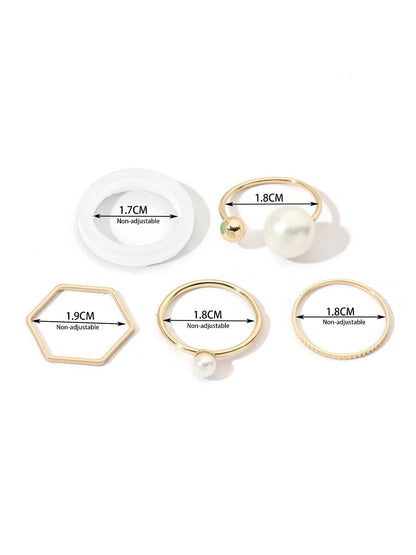 SALTY Set Of 5 Heavenly Stylish Adjustable Finger Ring