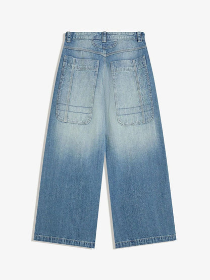 Men Low-Rise Cotton Baggy Jeans