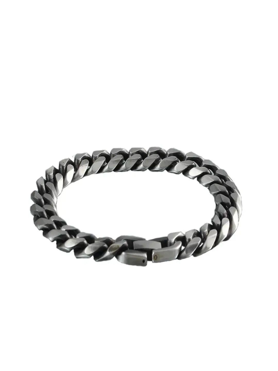 SALTY Men Stainless Steel Mono Chrome Classic Bracelet & Chain