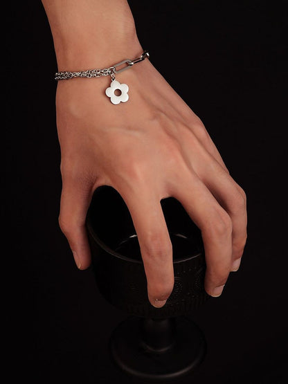 Men Handcrafted Silver-Plated Link Bracelet
