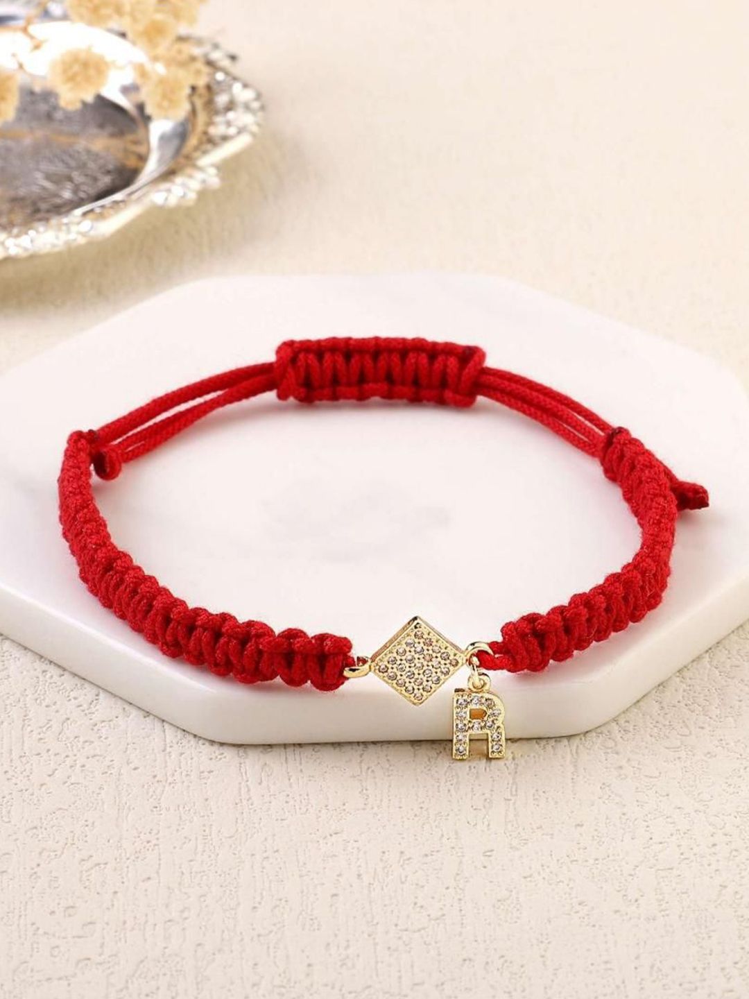 SALTY Women Artificial Stones Studded Stainless Steel Charm Bracelet