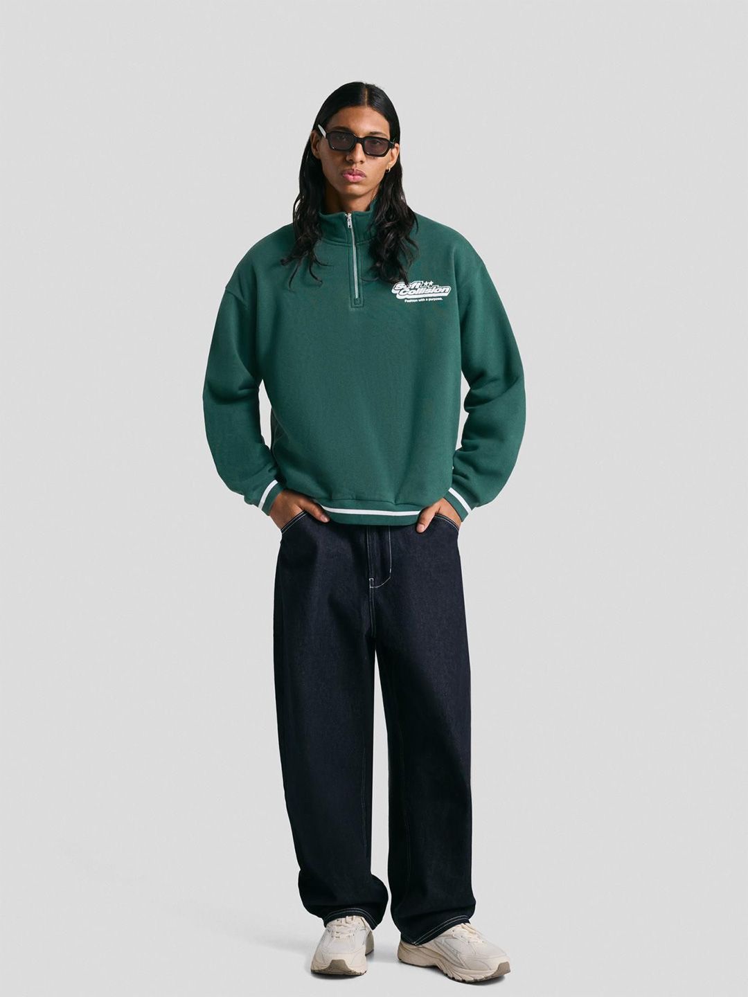 Printed quarter-zip sweatshirt