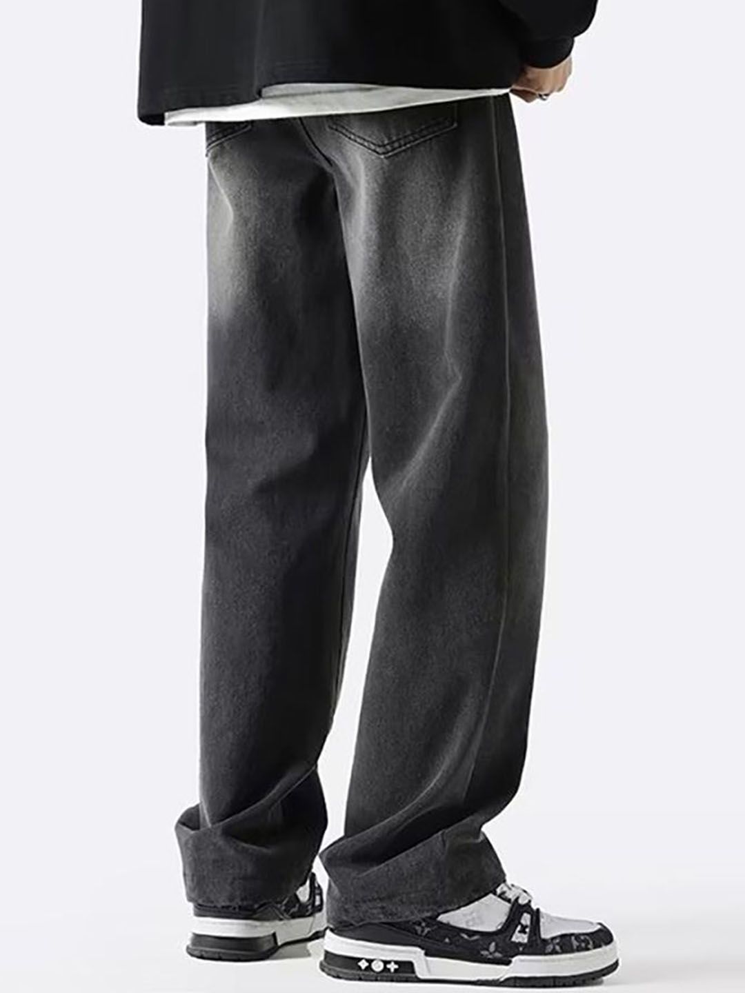 Men Cotton Straight Fit Light Fade Casual Jeans