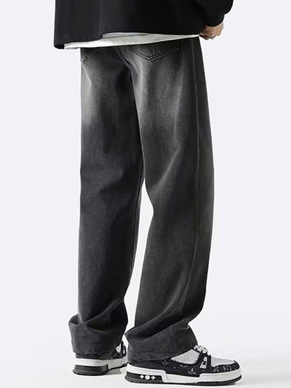 Men Cotton Straight Fit Light Fade Casual Jeans