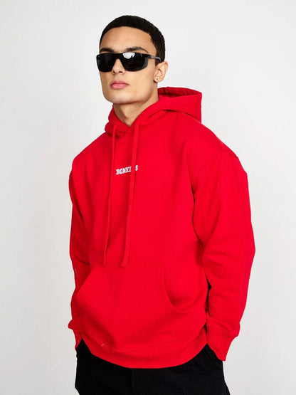 Men Red Signature Oversized Heavyweight Hoodie