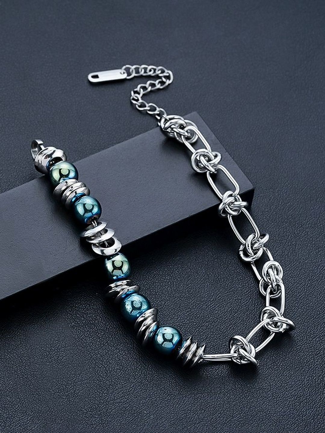 Men Handcrafted Silver-Plated Multistrand Bracelet