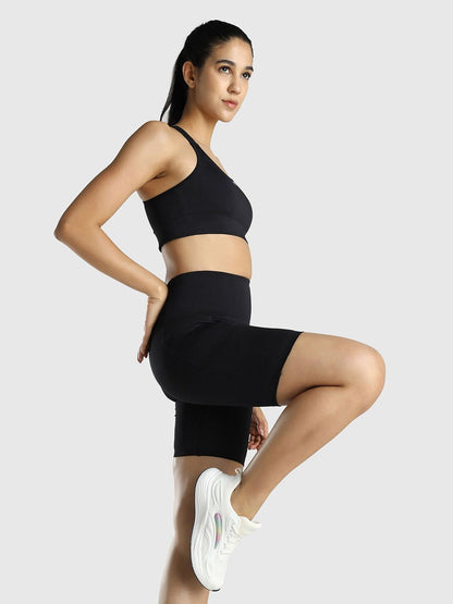 Women Slim Fit High-Rise Cycling Sports Shorts