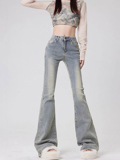 Women Wide Leg High-Rise Light Fade Jeans