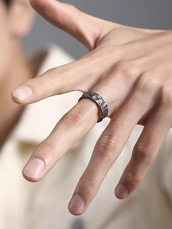 Men Silver-Plated  Adjustable Finger Ring
