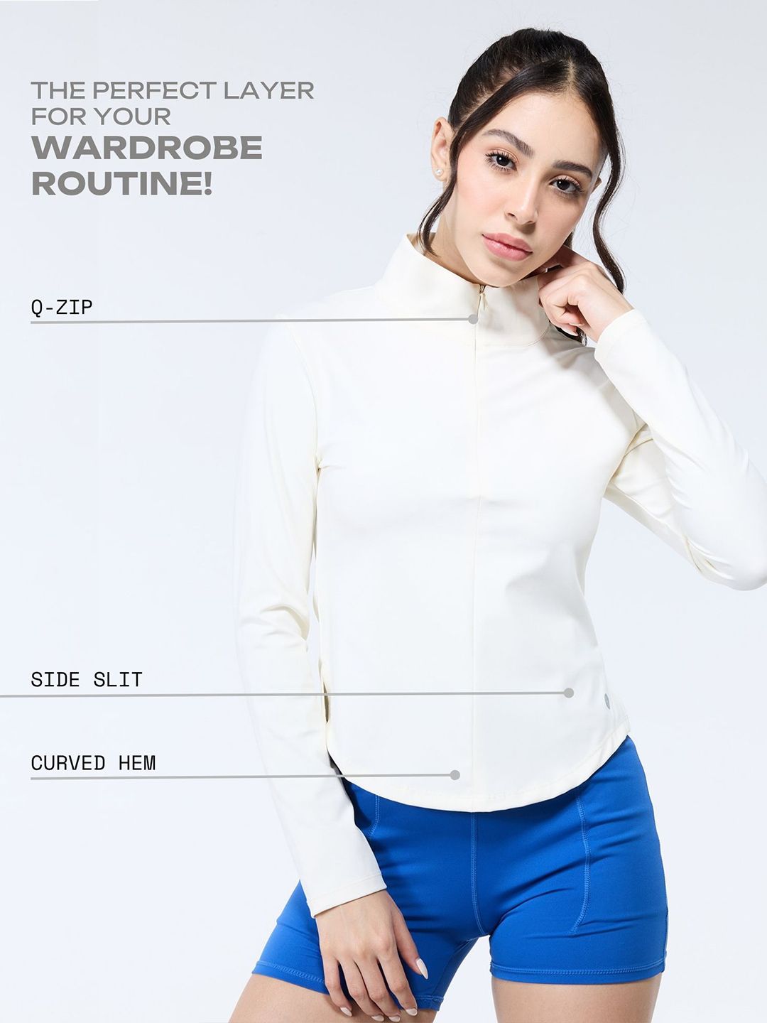 Women Ivory Zip-It-Up Top