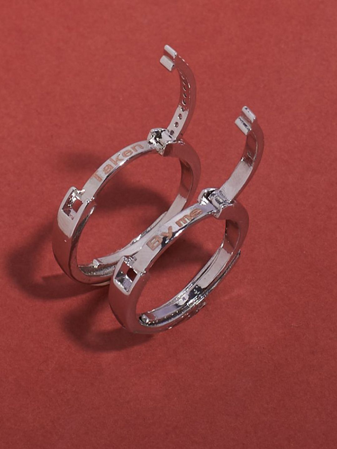 SALTY Set Of 2 Taken By me Secret Stylish Adjustable Finger Ring