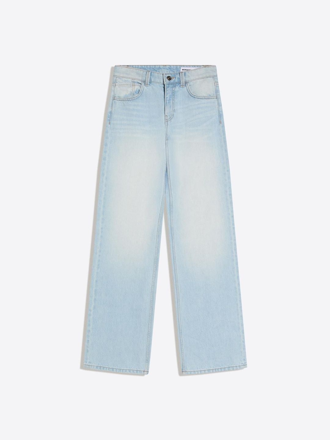 High-Waist Wide-Leg Straight Jeans