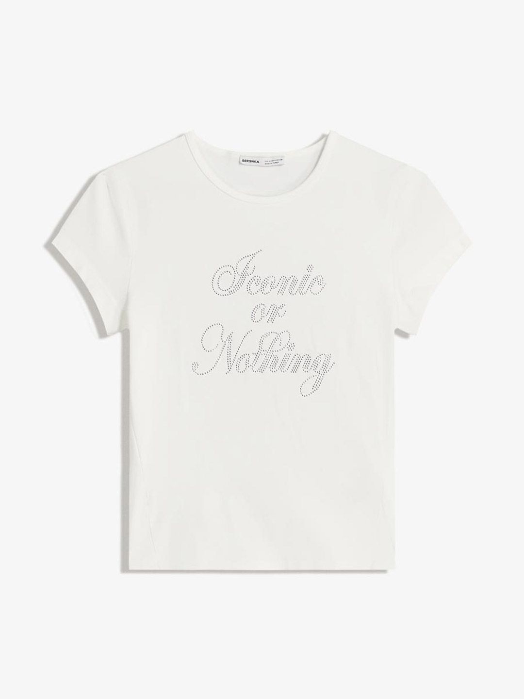 Short sleeve rhinestone T-shirt