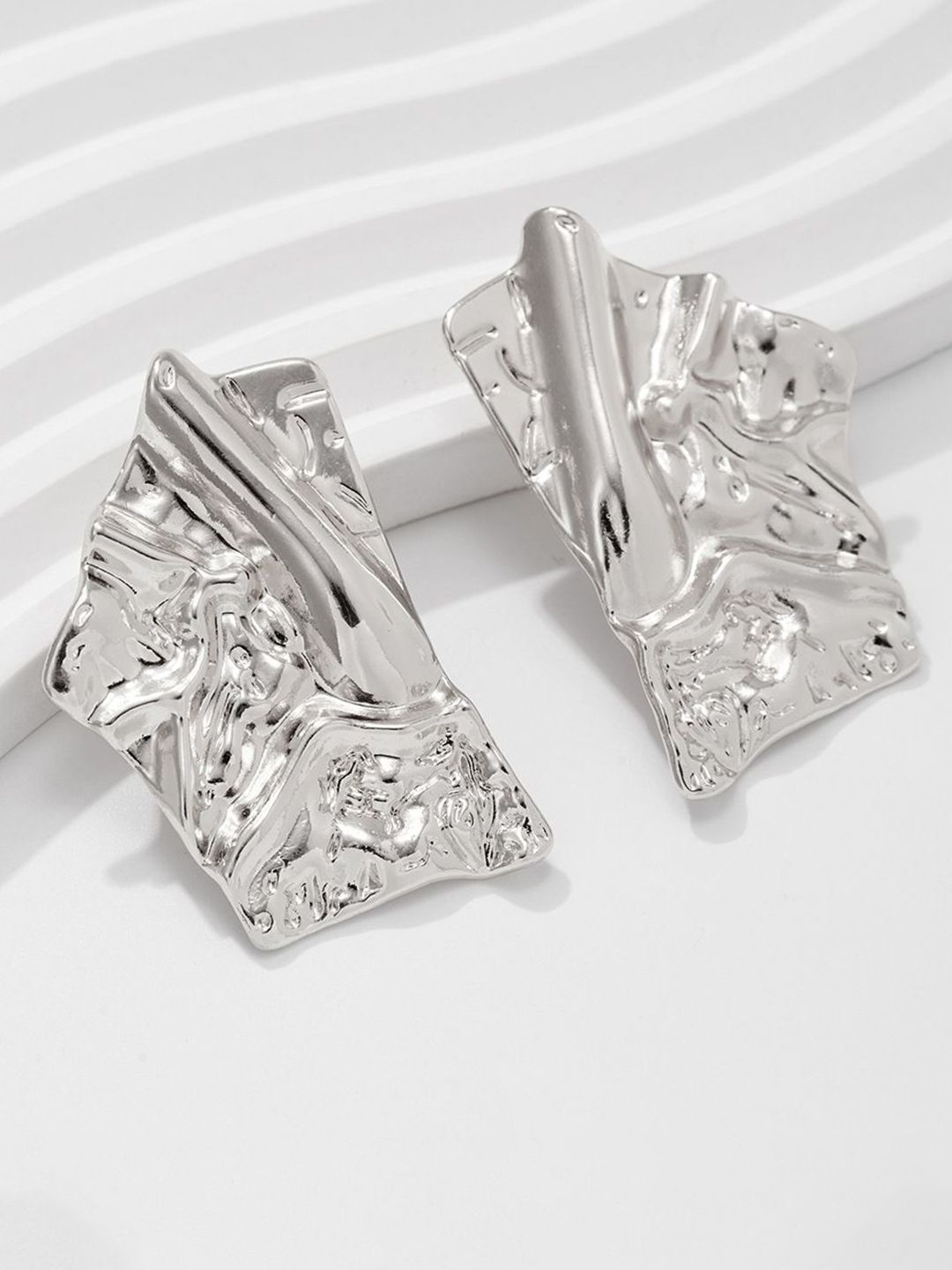 Silver-Plated Contemporary Studs