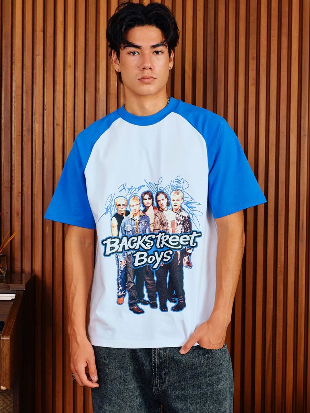 Men Music Graphic Raglan T-shirt