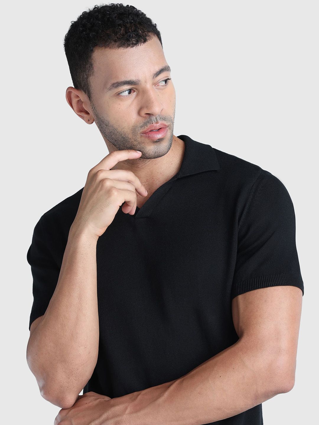 Polo Collar Short Sleeves Pure Cotton T-shirt