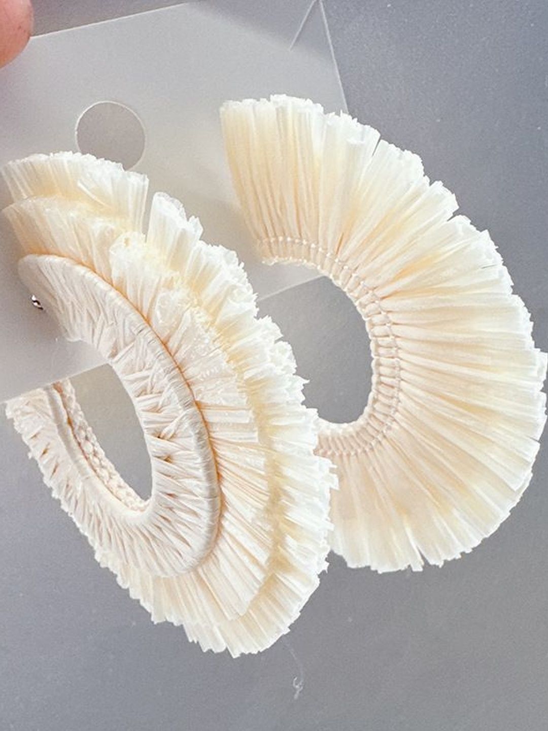 Women Feather Shaped Hoop Earrings