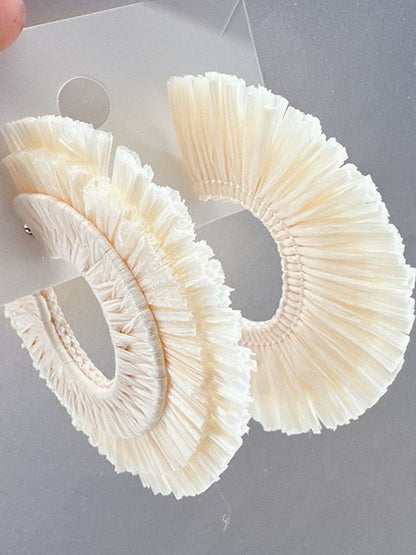 Women Feather Shaped Hoop Earrings