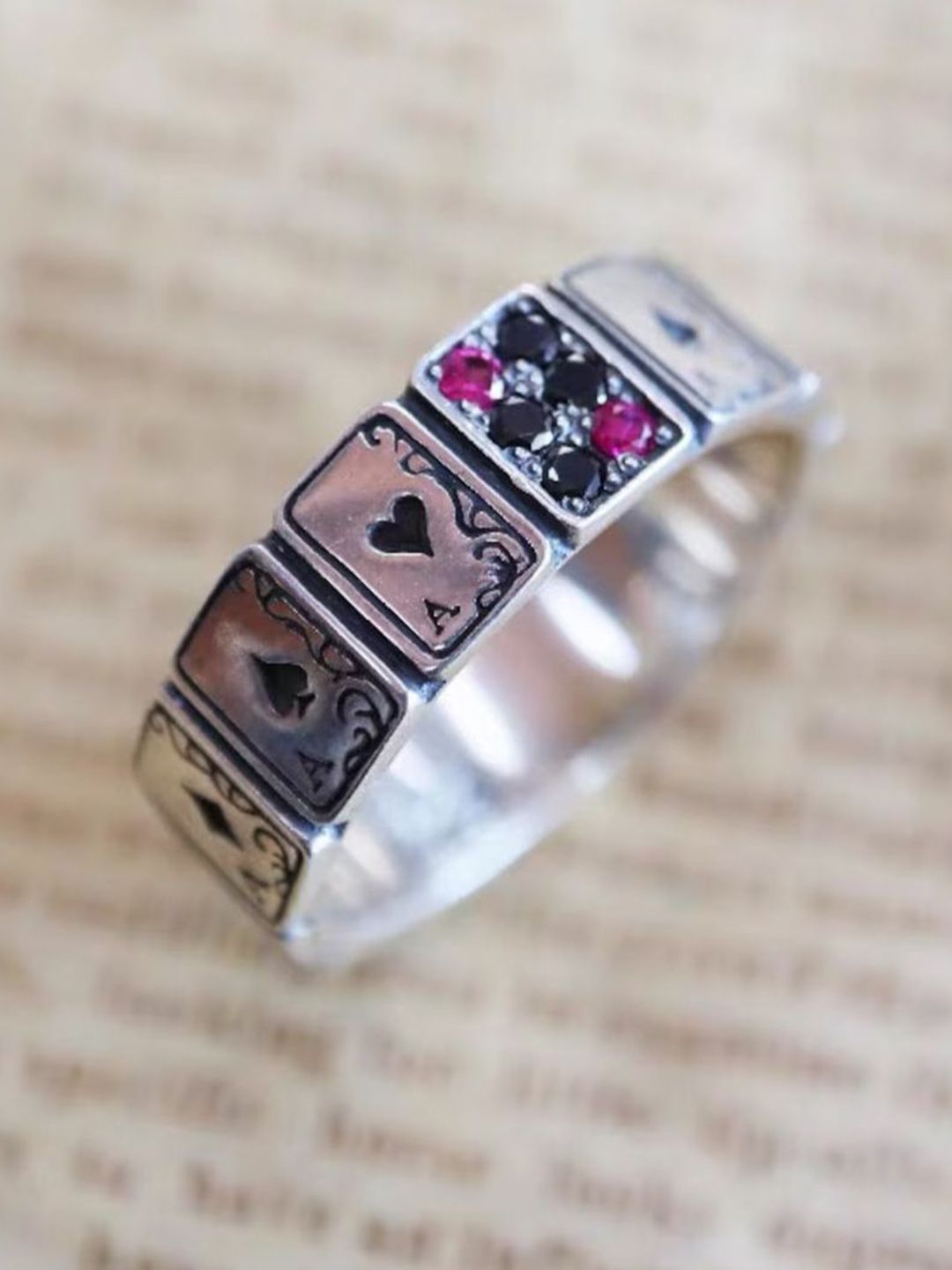 SALTY Pack of 2 Men Fortunes Card Ring