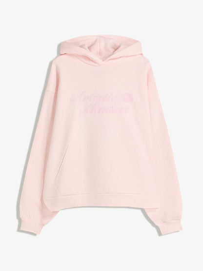 Hooded sweater with print