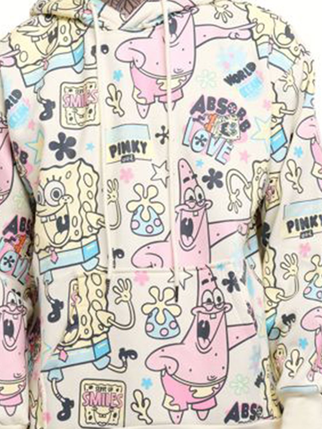 Men Printed SpongeBob All Over Hoodie